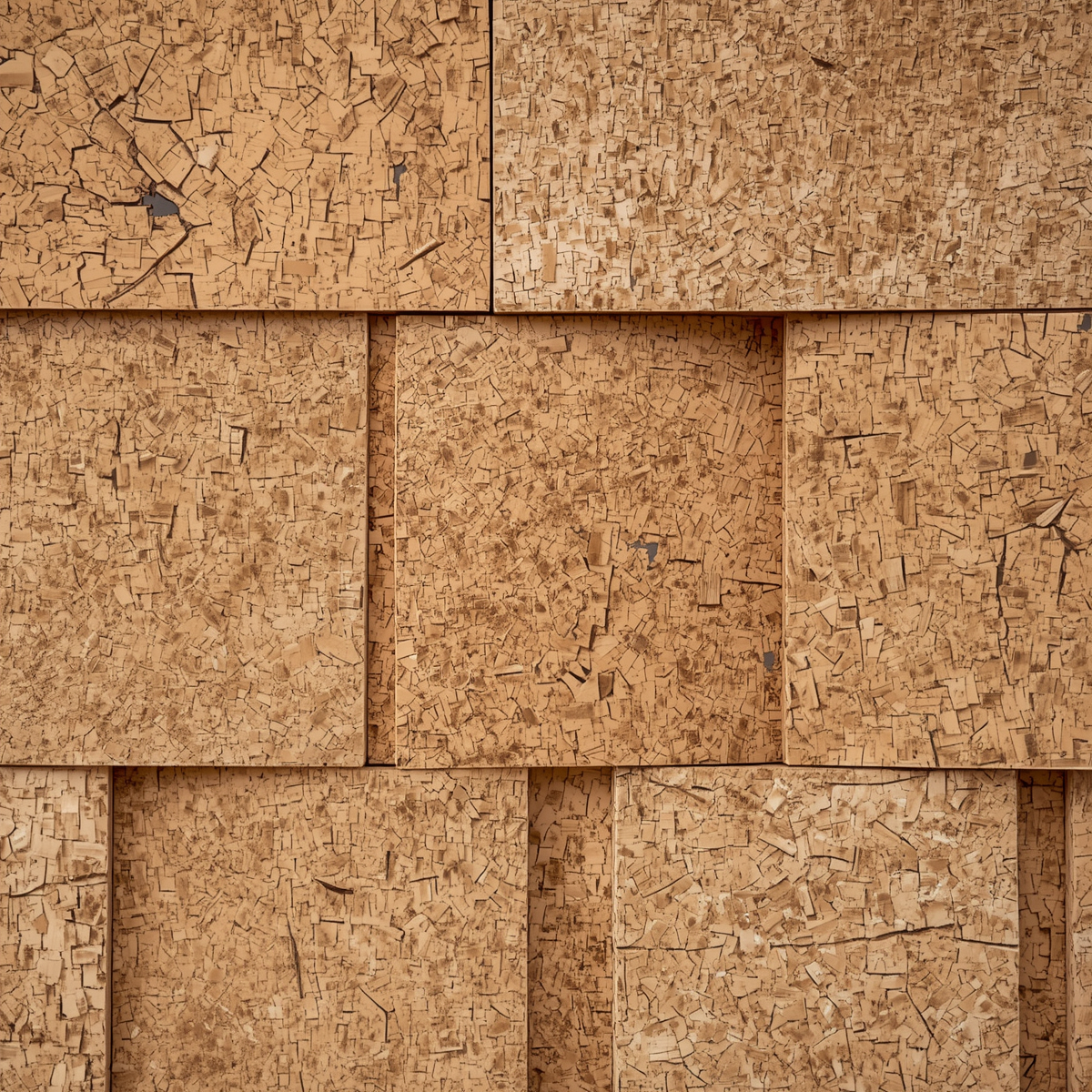 Cork oak bark insulation panels