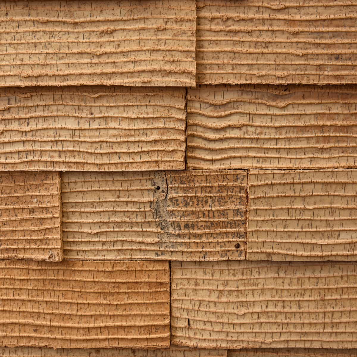 Cork oak bark insulation panels