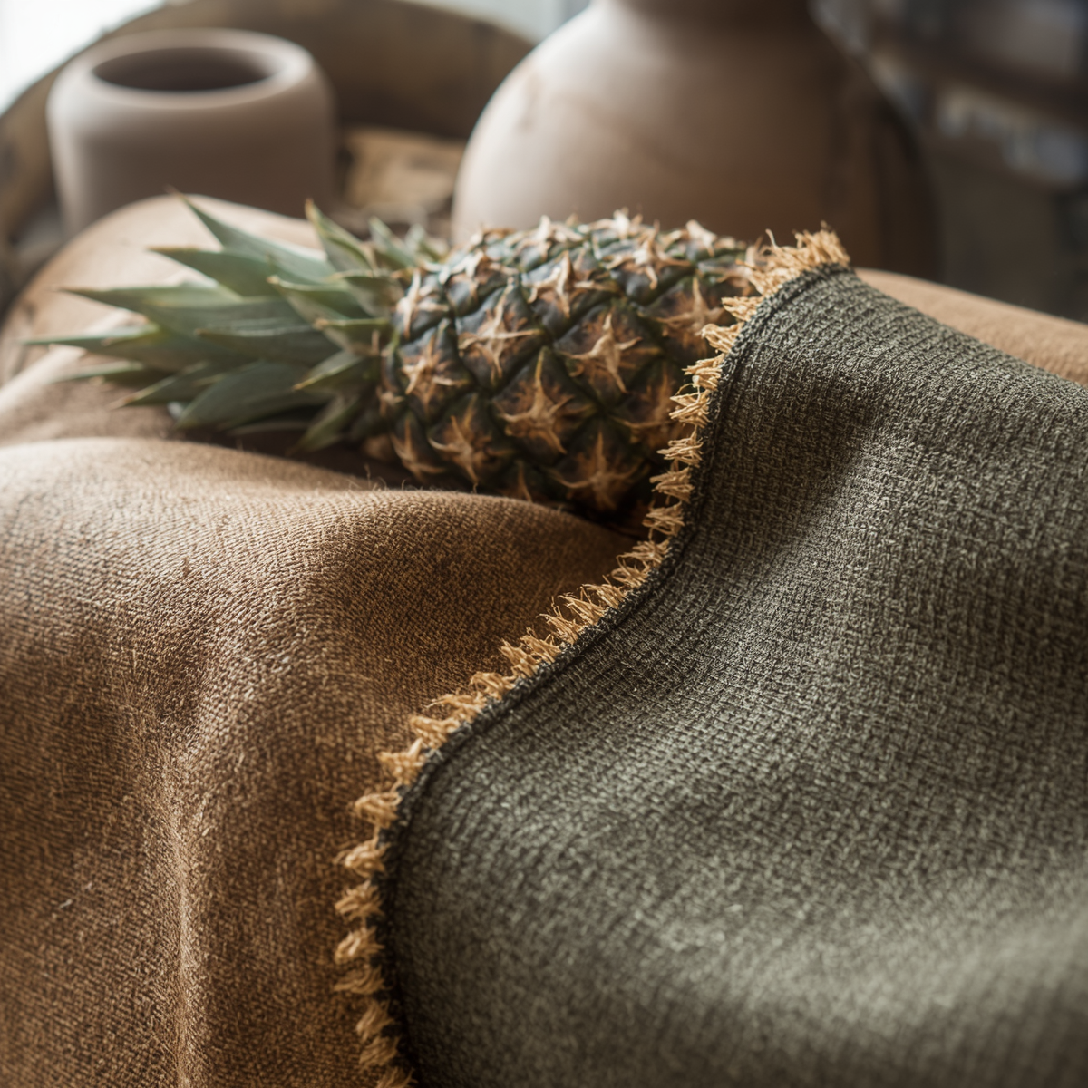 Piñatex sustainable leather alternative material made from pineapple leaf fibers,