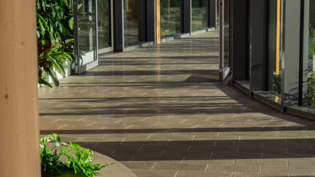Mimmik Tile interior wall and floor finish, an unfired biocement tile grown using bacteria by FRONT and Biomason.