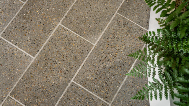 Mimmik Tile interior wall and floor finish, an unfired biocement tile grown using bacteria by FRONT and Biomason.