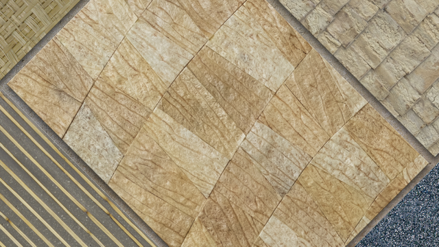 Luxury architectural tiles and wall surfaces made from upcycled biowaste and eggshells by Nature Squared.