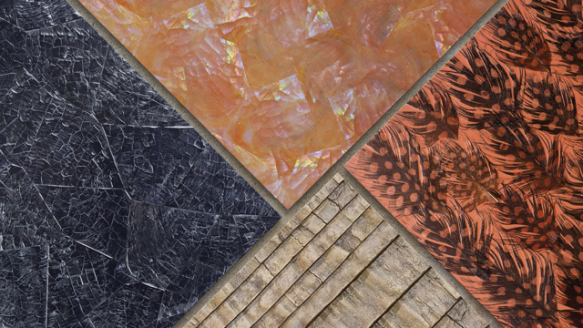 Luxury architectural tiles and wall surfaces made from upcycled biowaste and eggshells by Nature Squared.