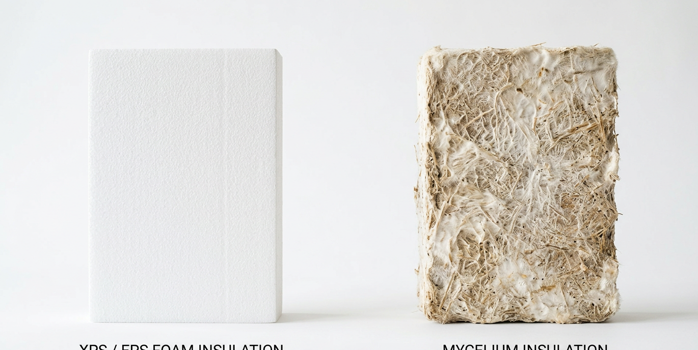 xPS_EPS foam insulation vs mycelium insulation materials